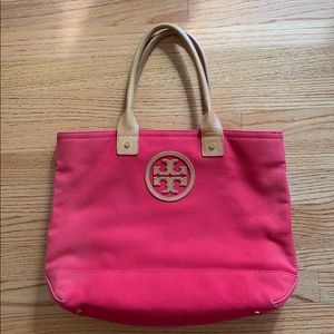 Red Tory Burch Tote Bag
